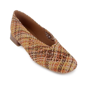 Bailarina vestir tejido trenzado y tacon bajo 2cm mujer cuero 2