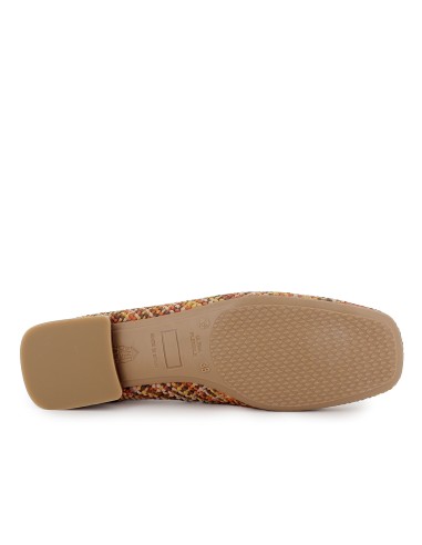 Bailarina vestir tejido trenzado y tacon bajo 2cm mujer cuero