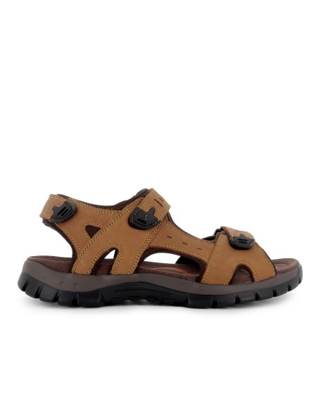 Sandalia californiana piel velcros trekking hombre camel