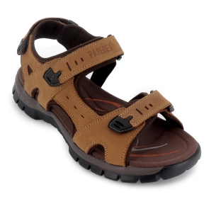 Sandalia californiana piel velcros trekking hombre camel 2