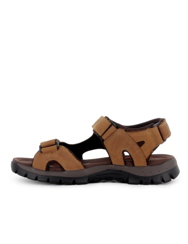 Sandalia californiana piel velcros trekking hombre camel