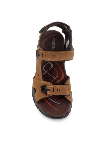 Sandalia californiana piel velcros trekking hombre camel