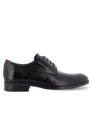 Zapato piel cordones costuras elegante hombre negro