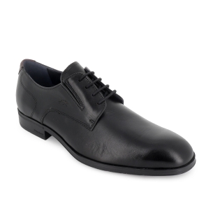 Zapato piel cordones costuras elegante hombre negro 2