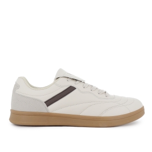 Deportivas retro solapa vista con cierre de cordones hombre beige