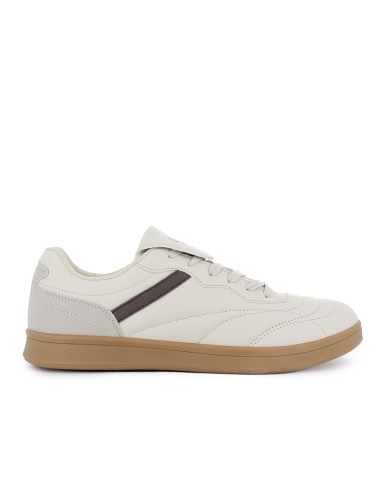 Deportivas retro solapa vista con cierre de cordones hombre beige