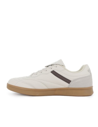 Deportivas retro solapa vista con cierre de cordones hombre beige