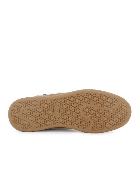 Deportivas retro solapa vista con cierre de cordones hombre beige