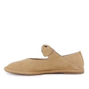 Bailarina piel lazo elastico y plantilla acolchada mujer camel 2