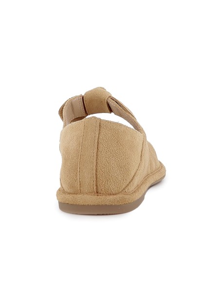 Bailarina piel lazo elastico y plantilla acolchada mujer camel