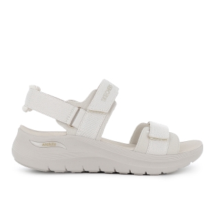 Sandalia deportiva vegana diseño tiras con velcros mujer blanca