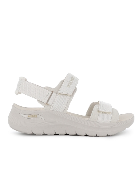 Sandalia deportiva vegana diseño tiras con velcros mujer blanca