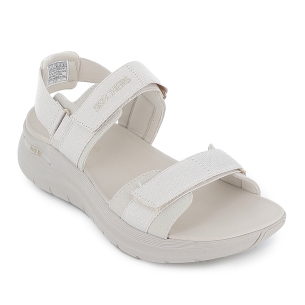 Sandalia deportiva vegana diseño tiras con velcros mujer blanca 2