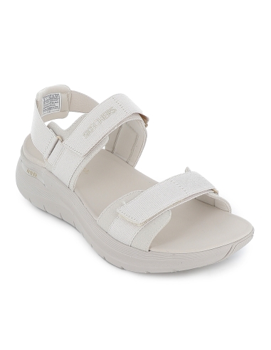 Sandalia deportiva vegana diseño tiras con velcros mujer blanca