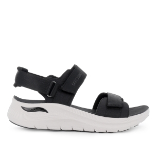 Sandalia deportiva vegana diseño tiras con velcros mujer negro