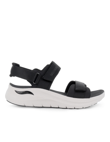 Sandalia deportiva vegana diseño tiras con velcros mujer negro