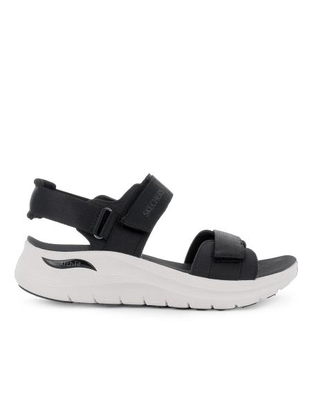 Sandalia deportiva vegana diseño tiras con velcros mujer negro