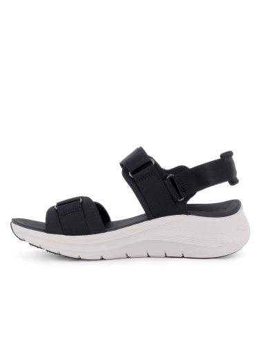 Sandalia deportiva vegana diseño tiras con velcros mujer negro