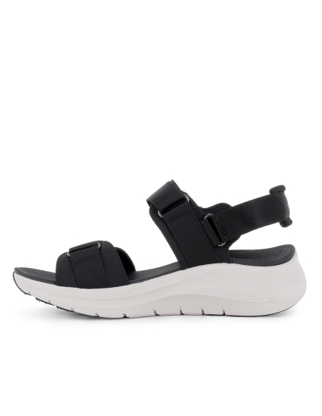 Sandalia deportiva vegana diseño tiras con velcros mujer negro