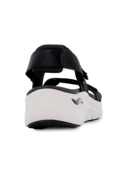 Sandalia deportiva vegana diseño tiras con velcros mujer negro