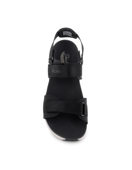 Sandalia deportiva vegana diseño tiras con velcros mujer negro