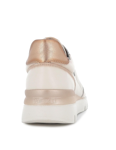 Deportivo mujer comodo piel cordones elásticos beige