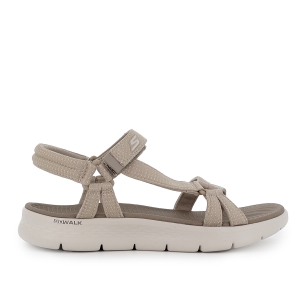 Sandalia abierta malla knit con tira ajustable mujer taupe