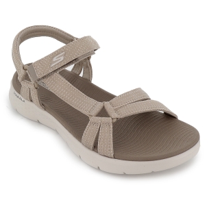 Sandalia abierta malla knit con tira ajustable mujer taupe 2