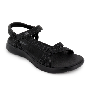 Sandalia abierta malla knit con tira ajustable mujer negro 2