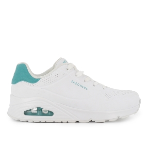 Sneakers blancos cordones mujer camara de aire detalle contraste