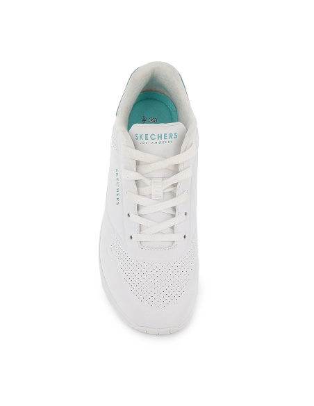 Sneakers blancos cordones mujer camara de aire detalle contraste