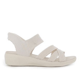 Sandalia slip-ins diseño tiras cruzadas elasticas mujer blancas