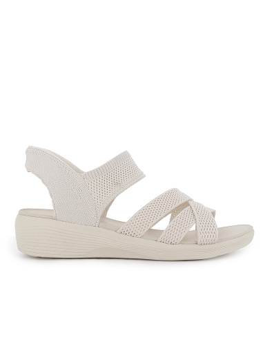 Sandalia slip-ins diseño tiras cruzadas elasticas mujer blancas