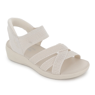 Sandalia slip-ins diseño tiras cruzadas elasticas mujer blancas 2