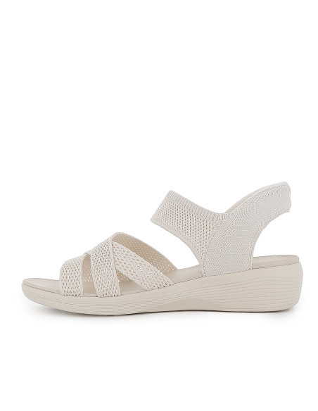 Sandalia slip-ins diseño tiras cruzadas elasticas mujer blancas