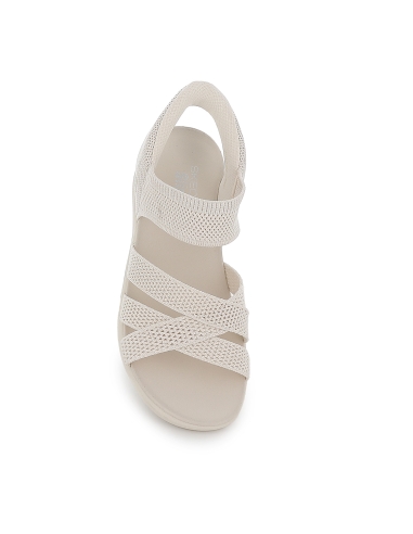 Sandalia slip-ins diseño tiras cruzadas elasticas mujer blancas