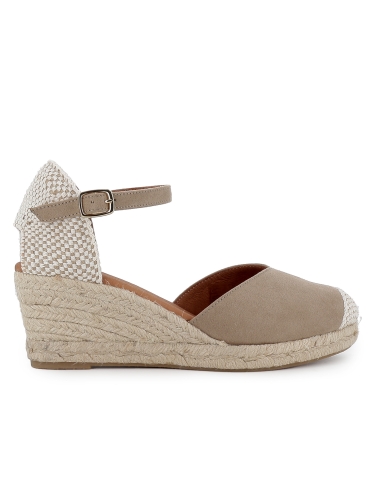 Alpargatas de yute napa hebilla mujer dorado