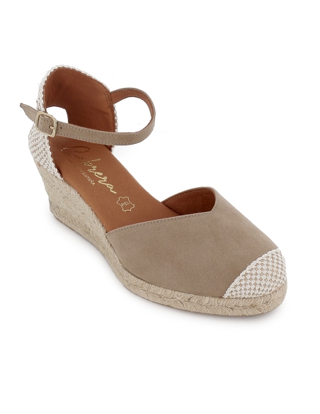 Alpargatas de yute napa hebilla mujer dorado