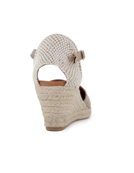 Alpargatas de yute napa hebilla mujer dorado
