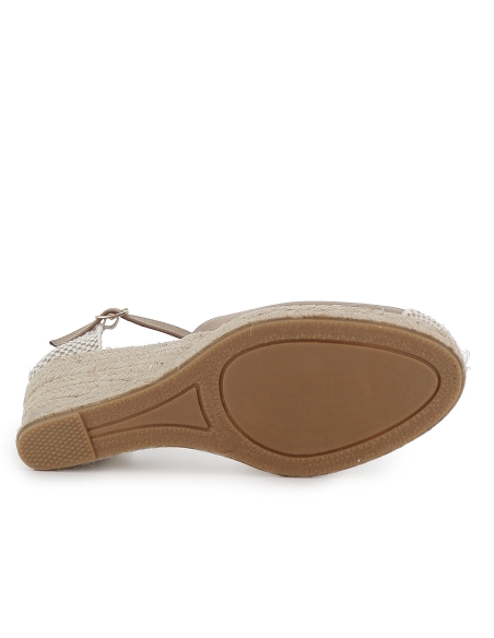 Alpargatas de yute napa hebilla mujer dorado