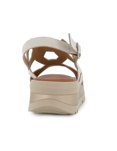 Sandalia piel combi ligera con plantilla acolchada mujer blanco