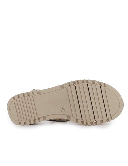 Sandalia piel combi ligera con plantilla acolchada mujer blanco