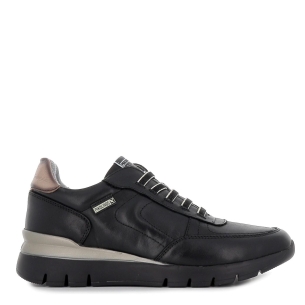 Deportivo mujer comodo piel cordones negro