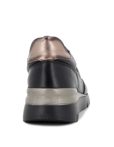 Deportivo mujer comodo piel cordones negro