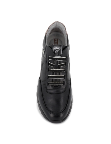 Deportivo mujer comodo piel cordones negro