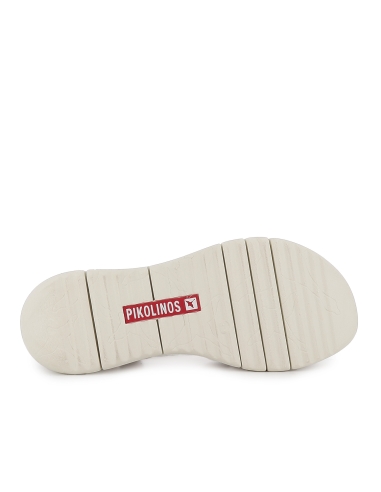 Sandalia cuña de tiras multicolor marfil