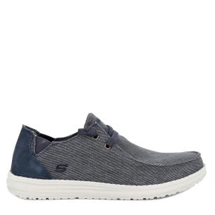 Náutico informal de lona acolchado para hombre azul