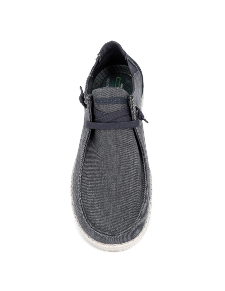 Náutico informal de lona acolchado para hombre azul