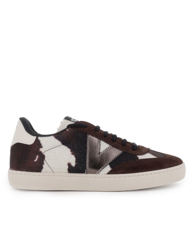 Deportiva piel animal print estilo ciclista plana mujer