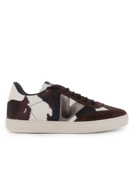 Deportiva piel animal print estilo ciclista plana mujer